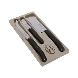 Jean Dubost 3Pc Cheese Set With Cleaver, Black